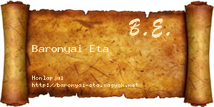 Baronyai Eta névjegykártya